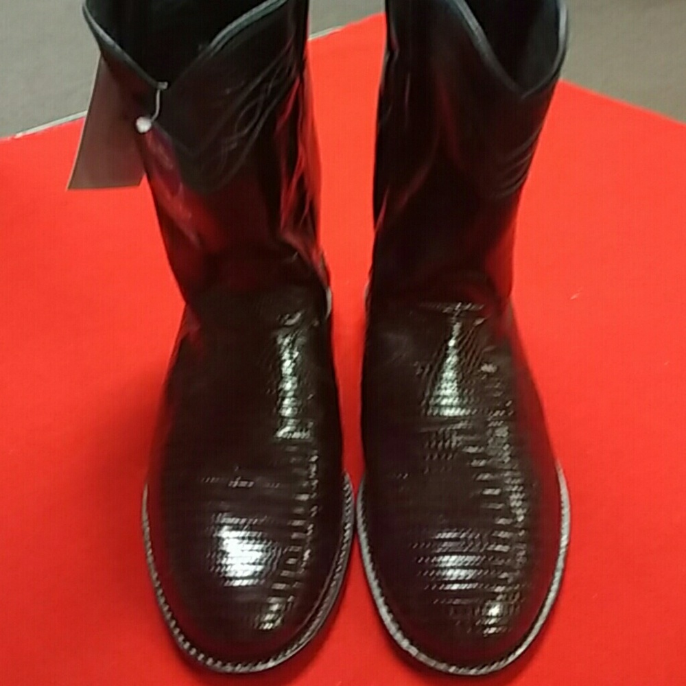 Black Leather Justins